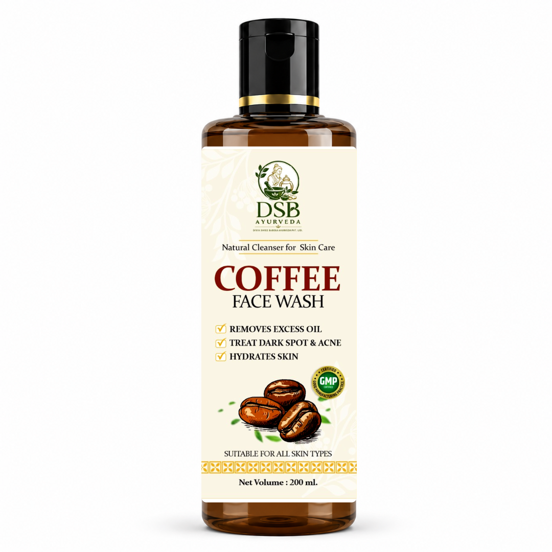 DSB AYUURVEDA Coffee Face Wash with Coffee Bean, Algae & Seaweed | Deep Cleansing & Exfoliating Face Cleanser | Removes Dirt, Oil & Impurities | For Fresh & Healthy Looking Skin | 200 ml