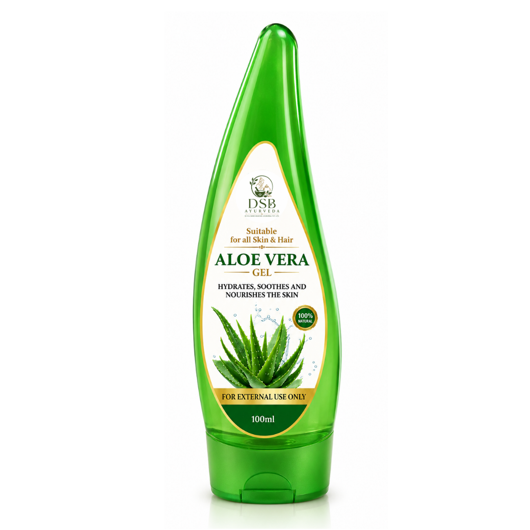 DSB AYUURVEDA Aloe Vera Gel for Face, Skin & Body | Deeply Moisturizing & Hydrating Non-Sticky Formula | Lightweight Daily Care Gel for Soft, Smooth & Supple Skin | Suitable for All Skin Types | 100 ml