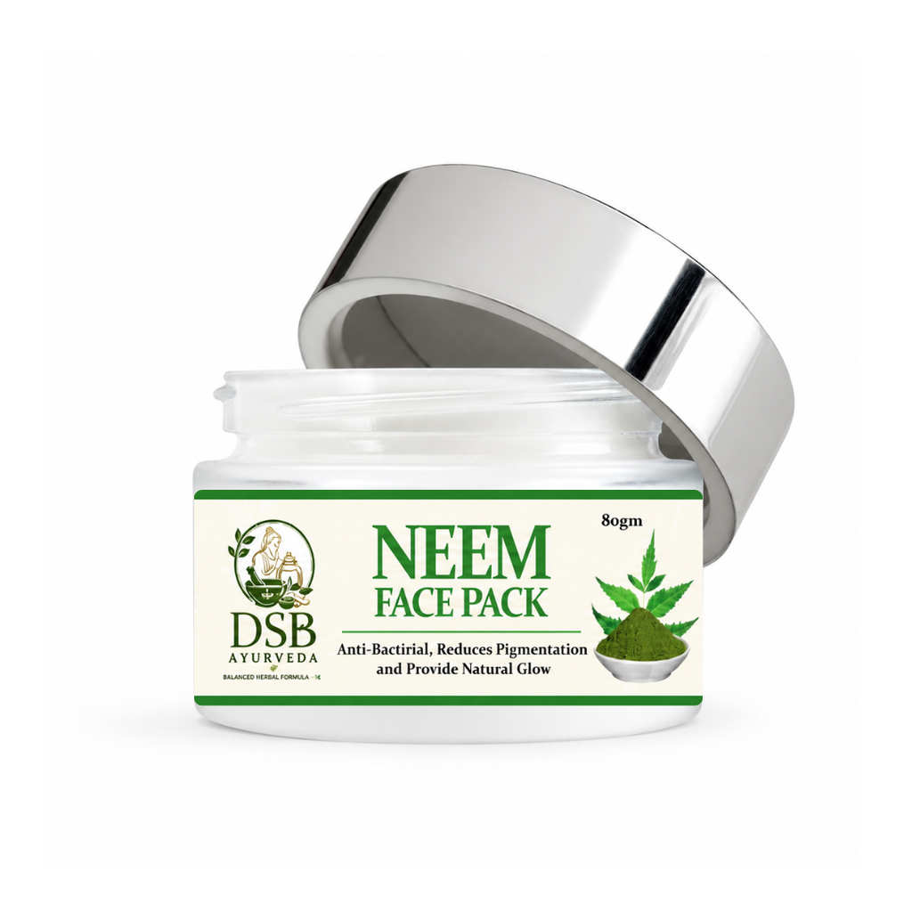 DSB AYUURVEDA Neem Face Pack Powder | Natural & Herbal Face Pack | Deep Cleansing & Skin Detox | Removes Dirt & Impurities | For Fresh & Healthy Looking Skin | For Men & Women | 80g