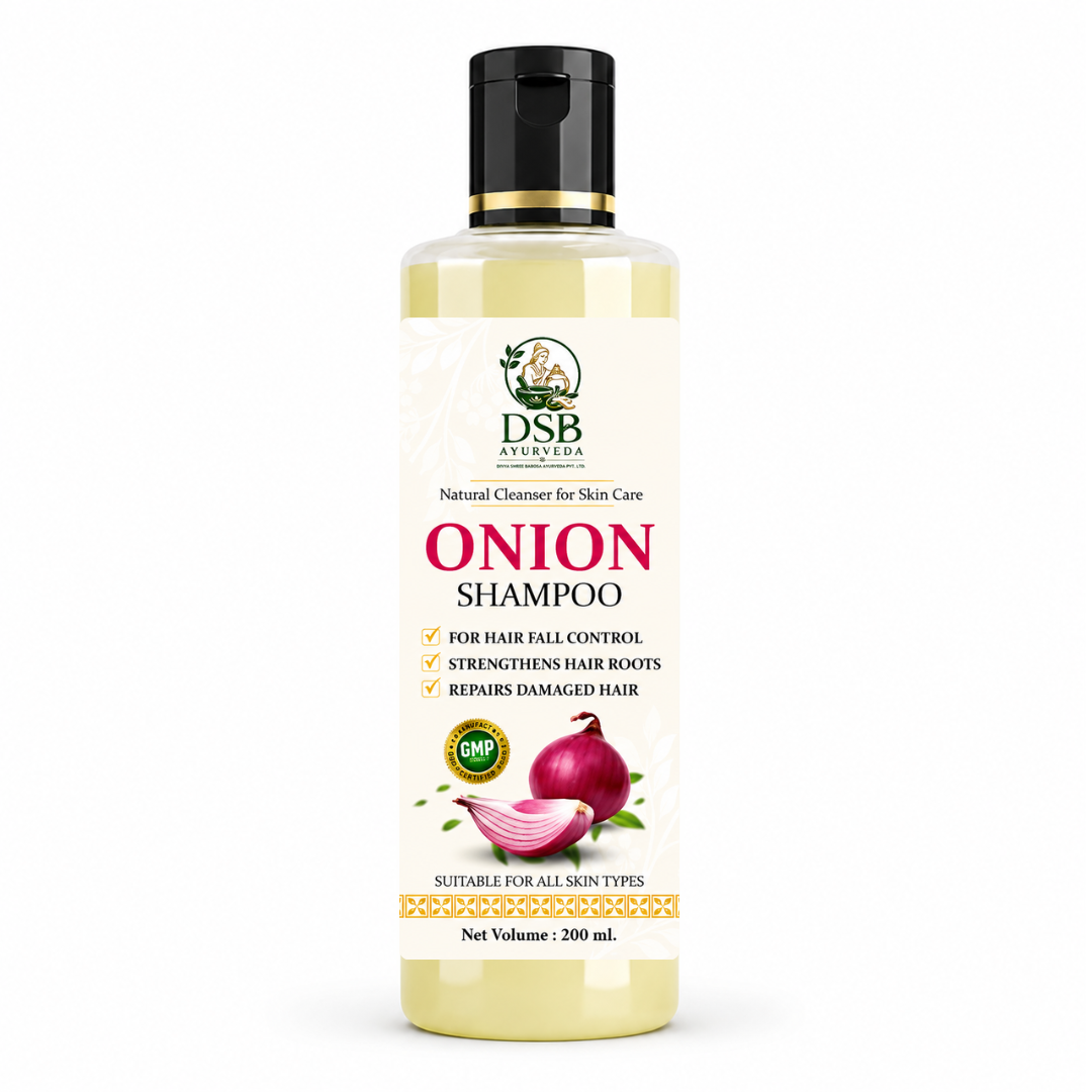 DSB Ayuurveda Onion Shampoo for Hair Fall Control & Dandruff | SLS & Paraben Free | Scalp Nourishing Formula | Suitable for All Hair Types | Deep Cleansing & Hair Strengthening | 200 ml