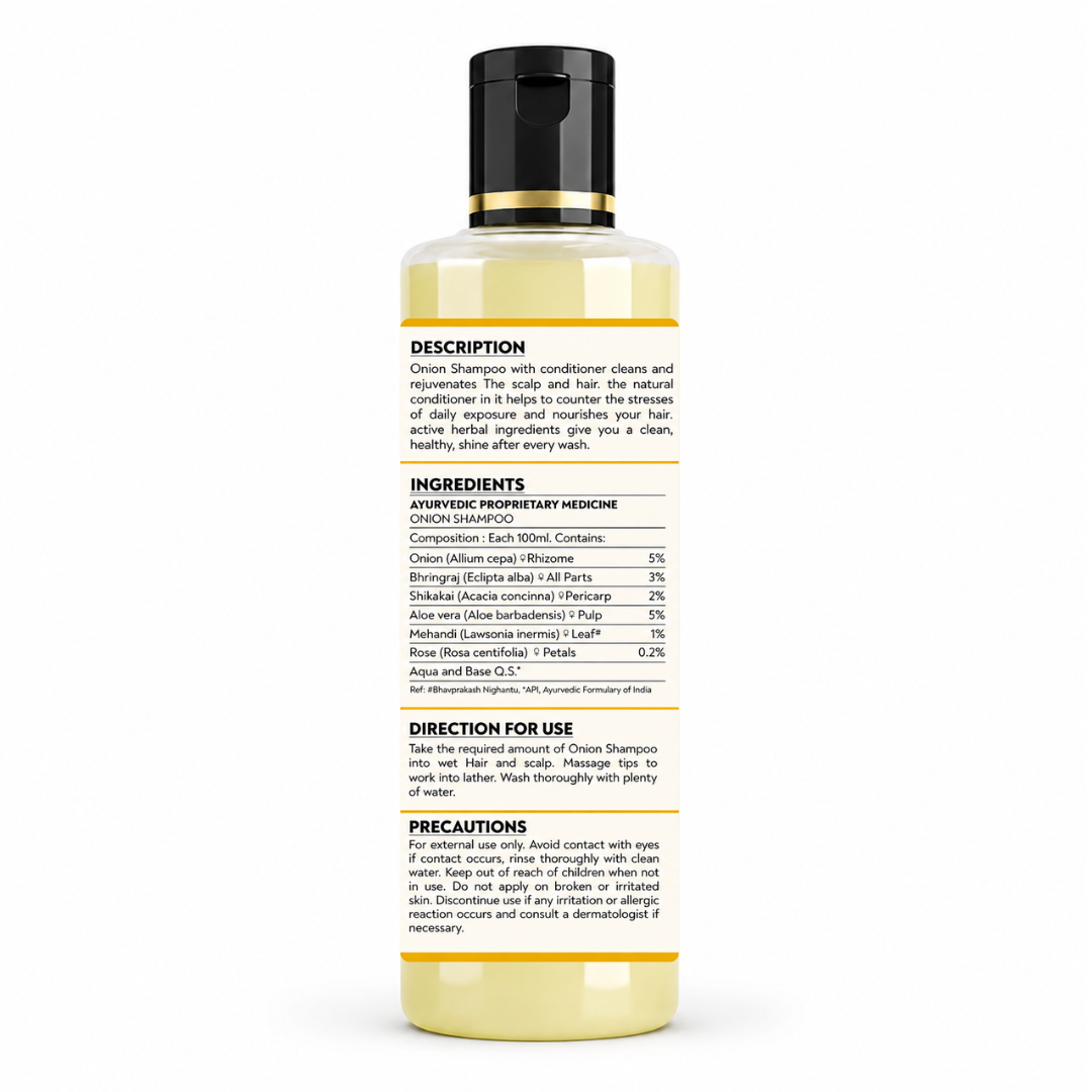 DSB Ayuurveda Onion Shampoo for Hair Fall Control & Dandruff | SLS & Paraben Free | Scalp Nourishing Formula | Suitable for All Hair Types | Deep Cleansing & Hair Strengthening | 200 ml