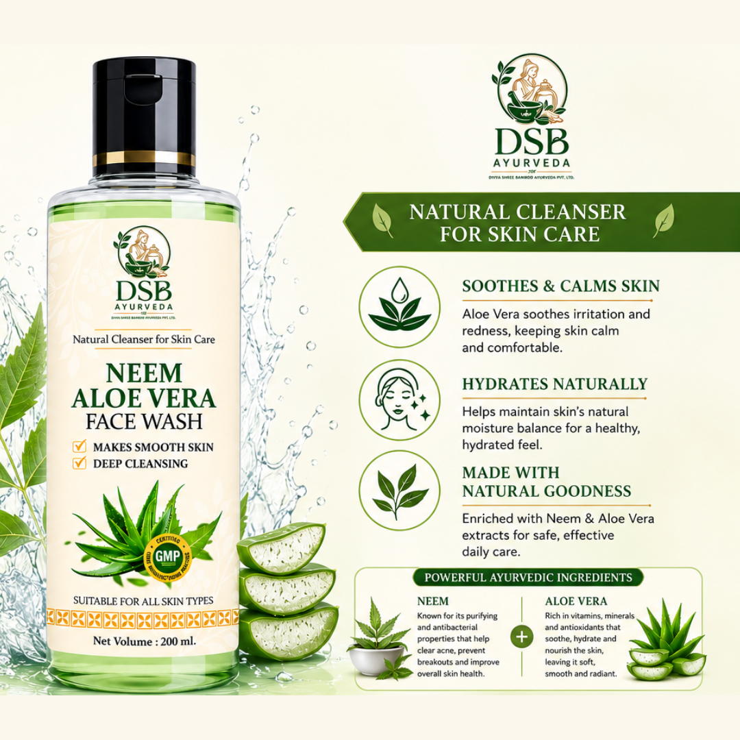 DSB AYUURVEDA Neem Face Wash for Acne-Prone Skin| Anti-Acne Cleanser | Neem-Powered Formula | Deep Cleansing & Oil Control | Paraben-Free | Suitable for All Skin Types | 200 ml