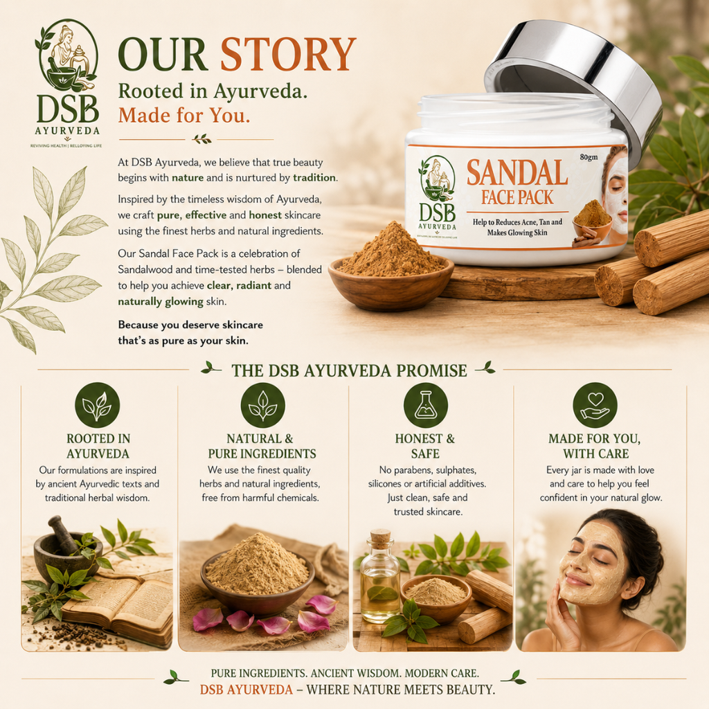 DSB AYUURVEDA Sandal Face Pack Powder with Turmeric, Besan, Rose Water & Sandalwood | Herbal Face Pack for Deep Cleansing | Removes Dirt & Impurities | For Men & Women | 80g